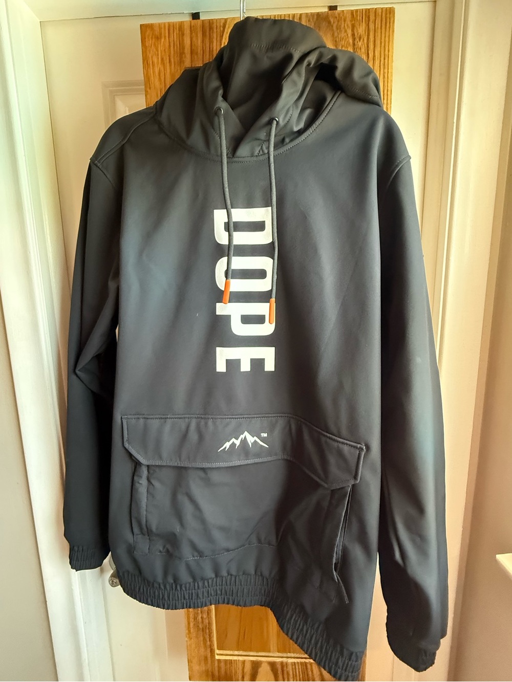 DOPE Men's Black Ski & Snowboard Pullover Hoodie with White Logo